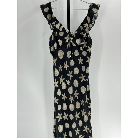 Saylor 'Gali' Black Viscose Seashell Print Dress Size XL - Picture 3 of 4